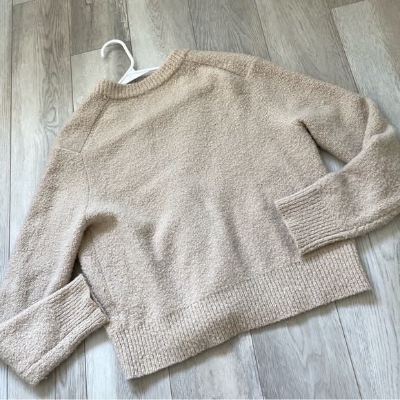 Jenni Kayne Merino Wool Boucle Boyfriend Cardigan Sweater Beige (Small) preppy - Picture 5 of 8
